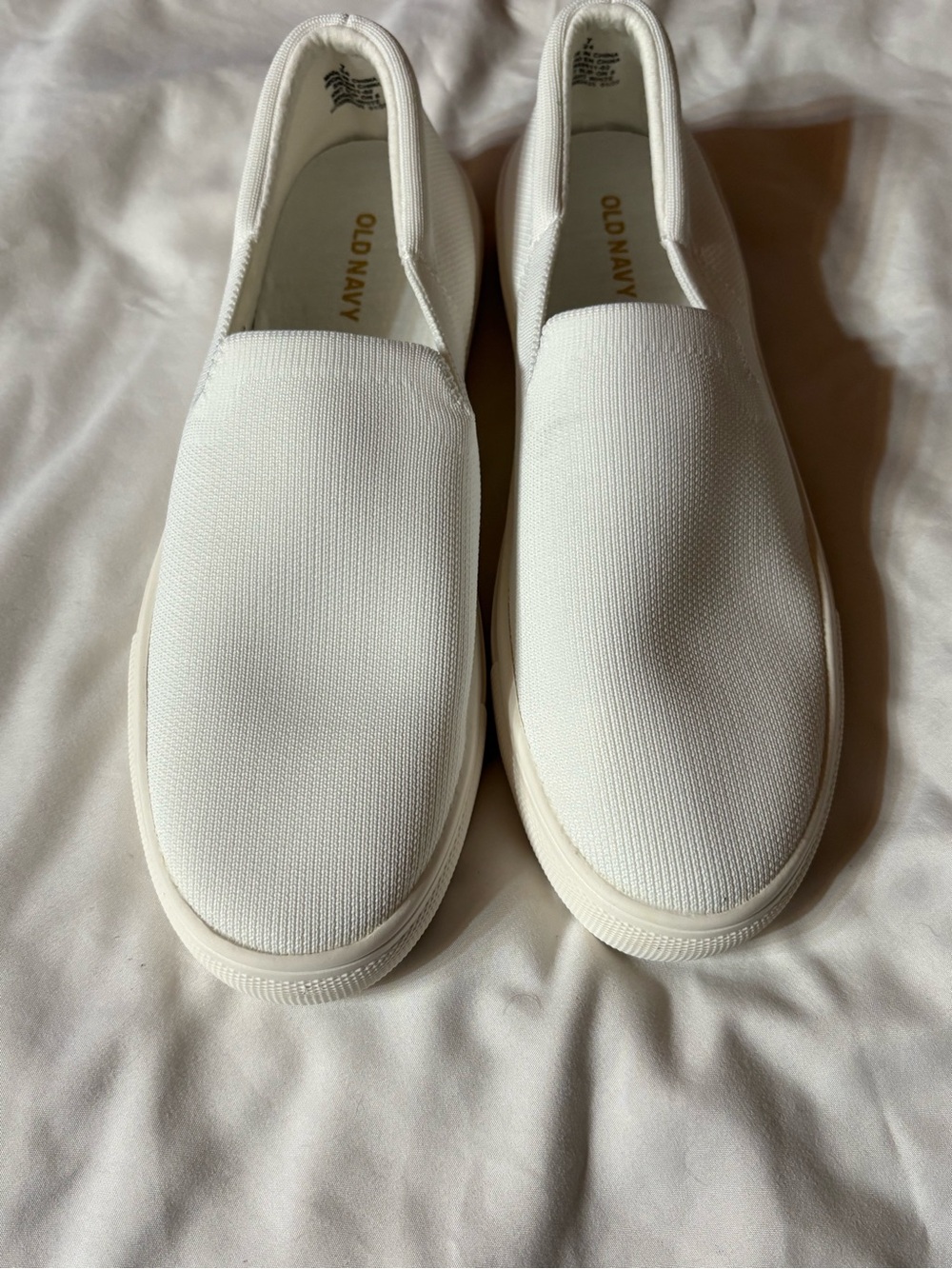 Old Navy Men’s White Canvas Slip-On Loafers